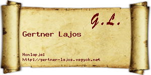 Gertner Lajos névjegykártya